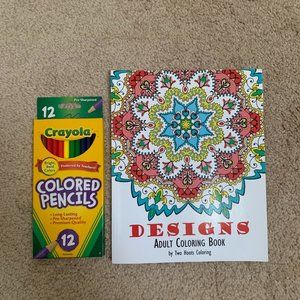 New Adult Coloring Book+Colored Pencils